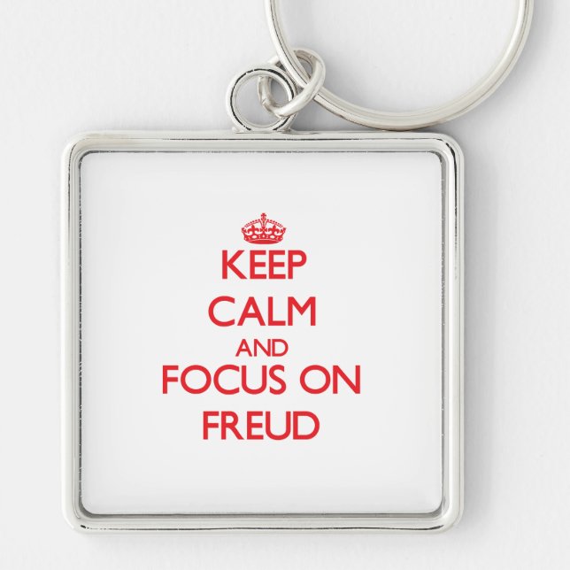 Porte-clés Gardez le calme et le foyer sur Freud (Devant)