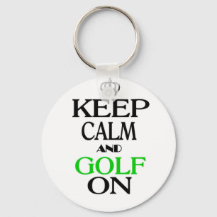 Porte-clés Gardez le calme et le golf sur