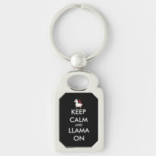 Porte-clés Gardez le calme et le lama dessus