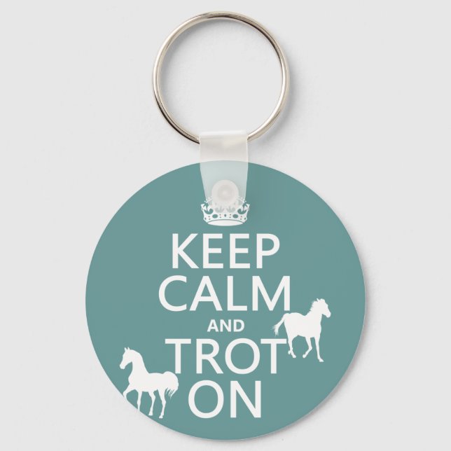 Porte-clés Gardez le calme et le trot allumé - Chevaux - Tout (Recto)