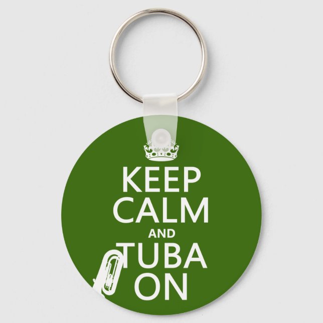 Porte-clés Gardez le calme et le tuba allumés (toute couleur  (Recto)