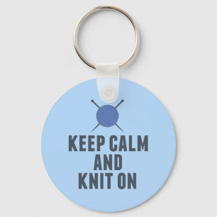 Porte-clés Gardez Le Knit Calme Sur Le Tricot Drôle