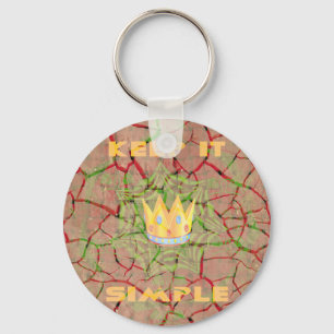 Porte-clés Gardez-le simple : Cracked Earth Royal Clarity Art