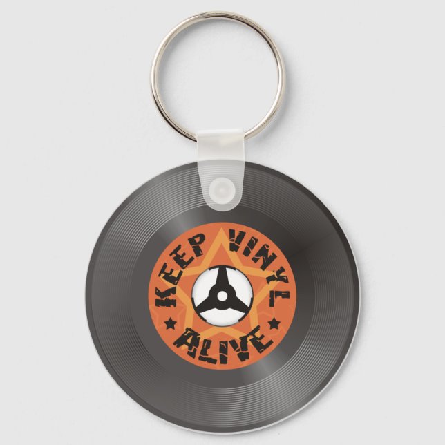 Porte-clés Gardez le vinyle vivant (Recto)