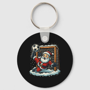 Porte-clés Gardien de but de football de Noël du Père Noël Sp