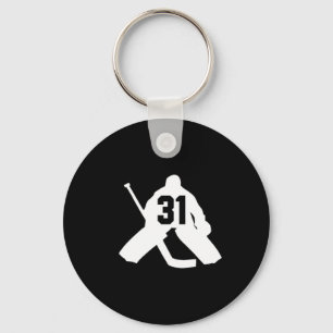Porte-clés Gardien de but de hockey numéro trente-et-un 31