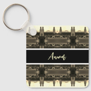 Porte-clés Gare centrale ferroviaire vintage de Bagdad en Ira