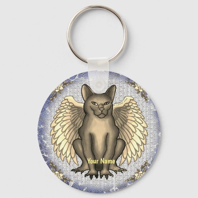 Porte-clés gargouille chat  (Recto)