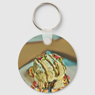 Porte-clés Gâteau à la crème glacée aux fraises