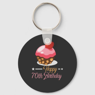 Porte-clés Gâteau au chocolat de 70e anniversaire