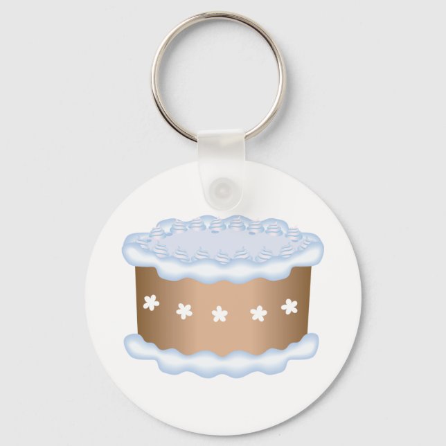 Porte-clés Gâteau Bleu Glacé Boulangerie Dessert (Recto)