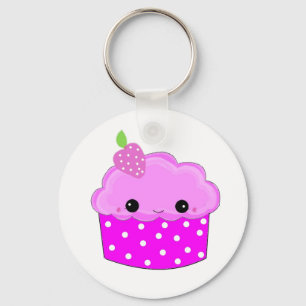 Porte-clés Gâteau cupcake violet givré