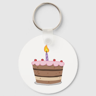 Porte-clés Gâteau D'Anniversaire Avec Une Bougie Lit