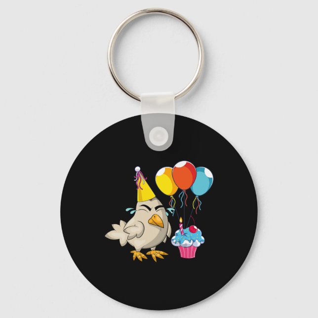 Porte-clés Gâteau de célébration de fête d'anniversaire drôle (Recto)