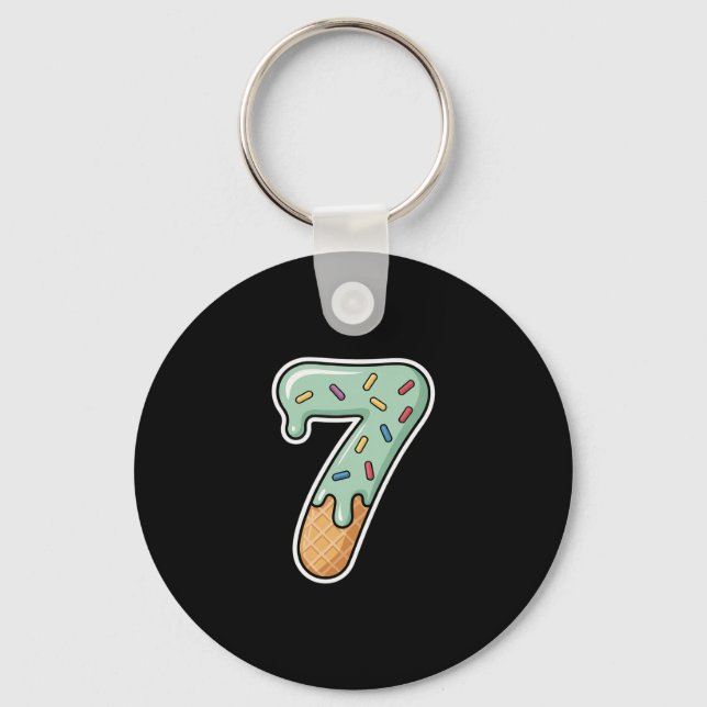 Porte-clés Gâteau de glace numéro 7 Six Sept 67 Mème 7e anniv (Recto)