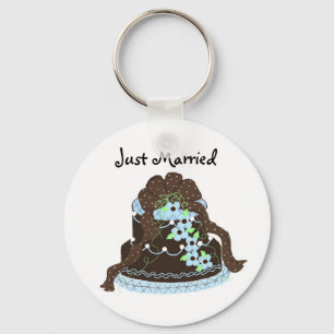 Porte-clés Gâteau de mariage au chocolat et bleu - Tout juste