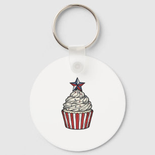 Porte-clés Gâteau Patriote Gravure Vintage Quatre Juillet