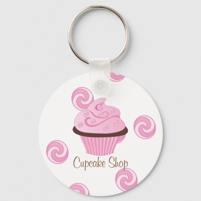 Porte-clés Gâteau Tourbillonnant rose (Recto)