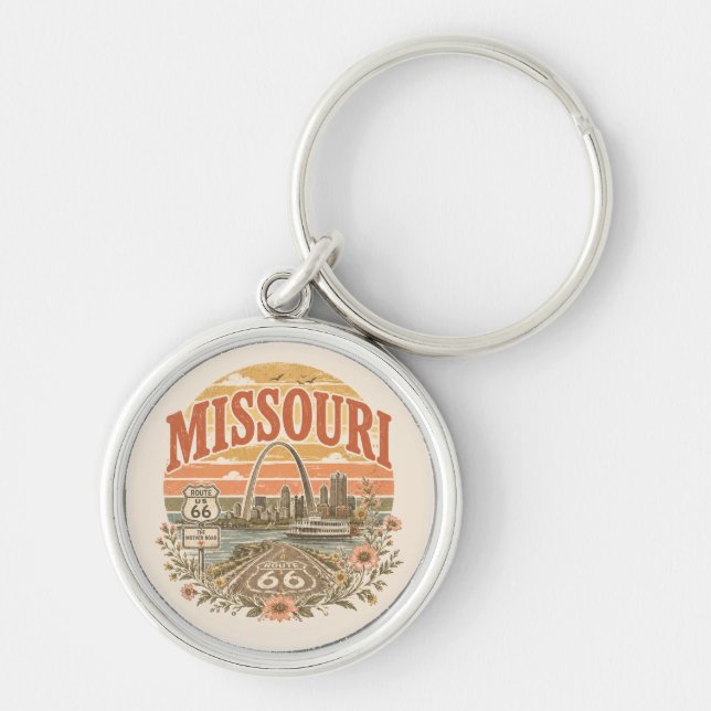 Porte-clés Gateway Arch Route 66 Souvenir Quotidien (Devant)