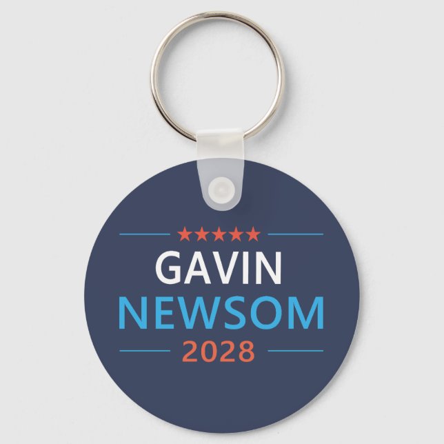 Porte-clés Gavin Newsom 2028 Pour Président (Recto)