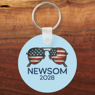 Porte-clés Gavin Newsom 2028 Pour Président Lunettes de Solei