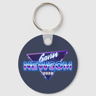 Porte-clés Gavin Newsom 2028 Pour Président Rétro 80s