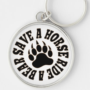 Porte-clés Gay Bear Pride Sauver Un Cheval Monter Un Ours Por