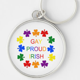 Porte-clés Gay Fier Irlandais LGBT Rainbow Shamrocks