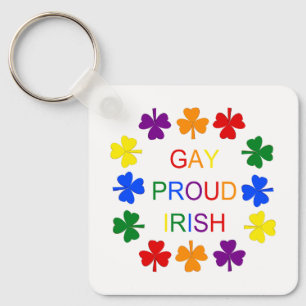 Porte-clés Gay Fier irlandais LGBT Rainbow Shamrocks Custom