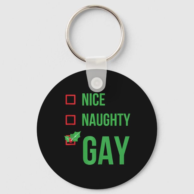 Porte-clés Gay Funny Pajama cadeau de Noël (Recto)