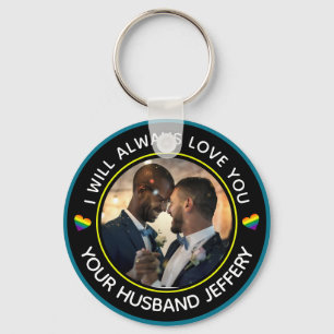 Porte-clés Gay LGBTQ Photo Mariage Couple Personnaliser