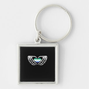 Porte-clés Gay Male Pride Squelette Halloween Mlm Goth Heart 