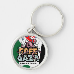 Porte-clés Gaza Palestine libre - Illustration Pieuvre
