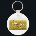 Porte-clés Gazelle de Thomson<br><div class="desc">Un crayon de couleur représentant 2 gazelles de thomson sur la plaine africaine.</div>