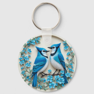 Porte-clés Geai bleu, Cadeau pour les amoureux des