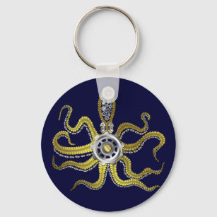 Porte-clés Gears Steampunk Octopus Kraken