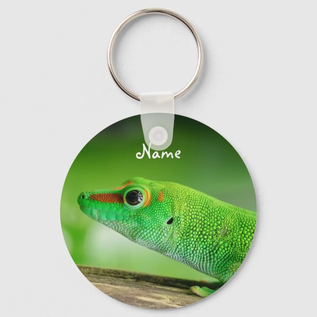 Porte-clés Gecko Géant de la Journée Verte - Phelsuma grandis (Recto)