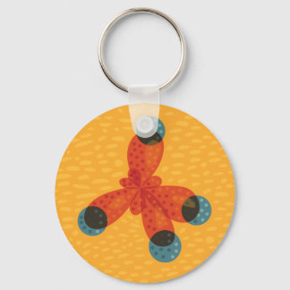 Porte-clés Geek de chimie Molécule de méthane orange