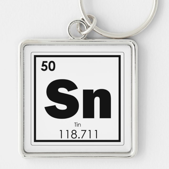 Porte-clés Geek de formule de chimie de symbole d'élément (Devant)