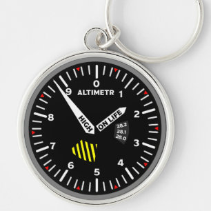 Porte-clés Geek de l'aviation pilote Altimeter