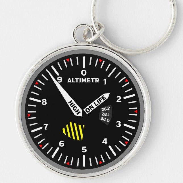 Porte-clés Geek de l'aviation pilote Altimeter (Devant)