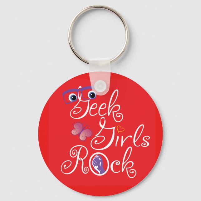 Porte-clés Geek Girls Rock (Recto)
