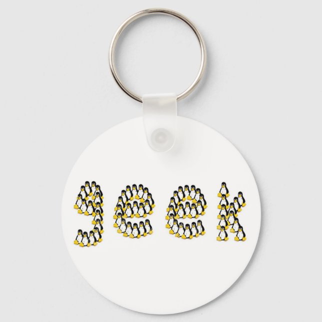 Porte-clés Geek Linux Tux (Recto)