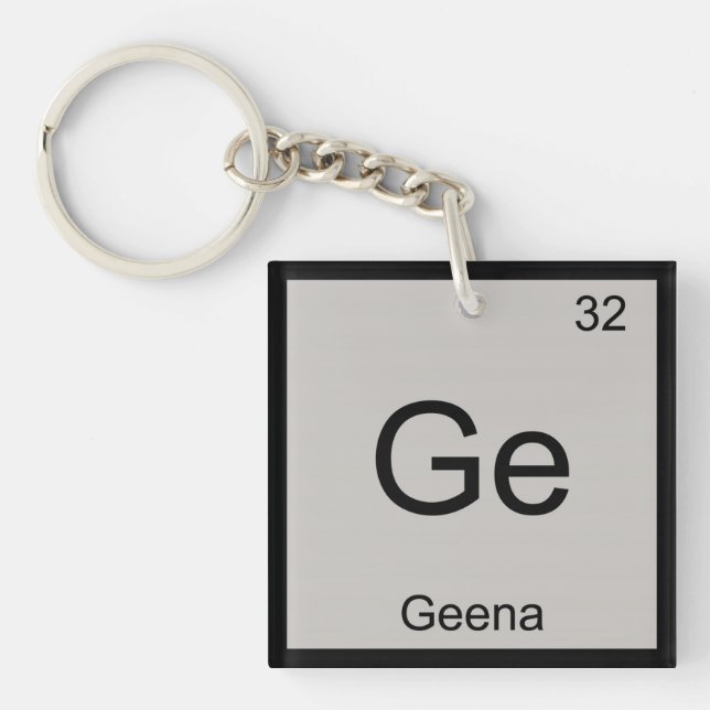 Porte-clés Geena Nom Chimie Élément Tableau Périodique (Devant)