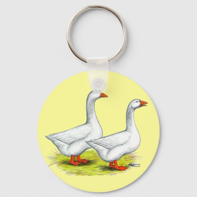 Porte-clés Geese:  Embden Pair (Recto)