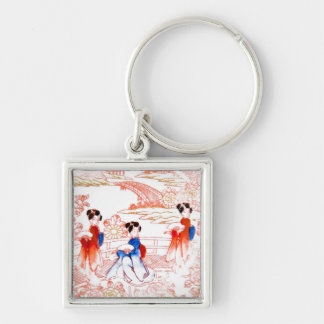 Porte-clés Geishas dans le jardin