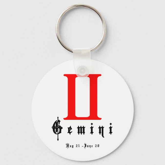 Porte-clés Gemini, 21 mai - 20 juin (Recto)