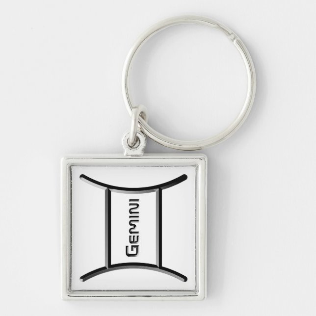 Porte-clés GEMINI, Conception abstraite du signe zodiaque, (Devant)