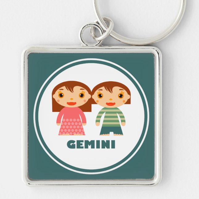 Porte-clés Gemini est mon signe zodiaque (Devant)