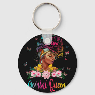 Porte-clés Gemini Reine femme noire Persistant beauté